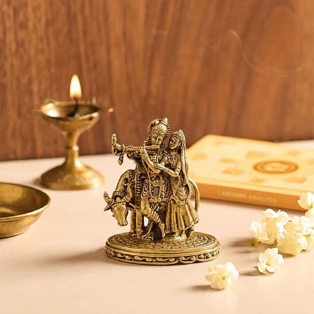 Special Brass Radha Krishna Statue