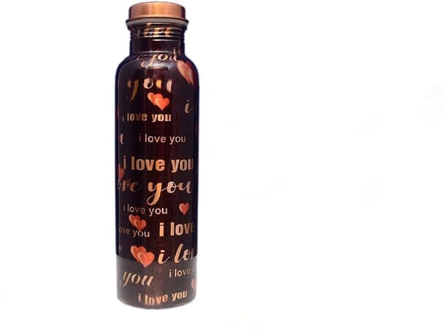 GOLDEN VALLEY copper Bottles for water 1 litre i love you printed 950 ml 950 ml Bottle (1)