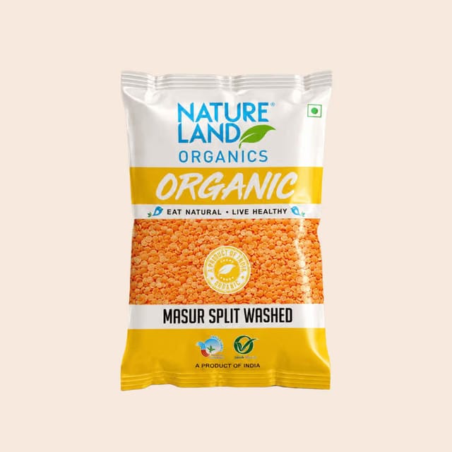 Natureland Organic Masoor Dal Split Washed