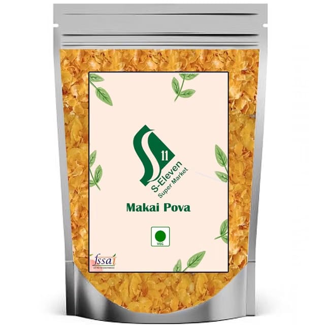 S Eleven Super Market Ready to Fry Raw Corn Fryums/Maize Poha/Makai Poha Chivda Snacks