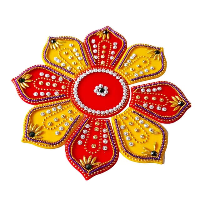 DMS RETAIL Multicolor Handcrafted Acrylic Rangoli Set for Floor Decoration Table Decorations- Diwali Decoration Items