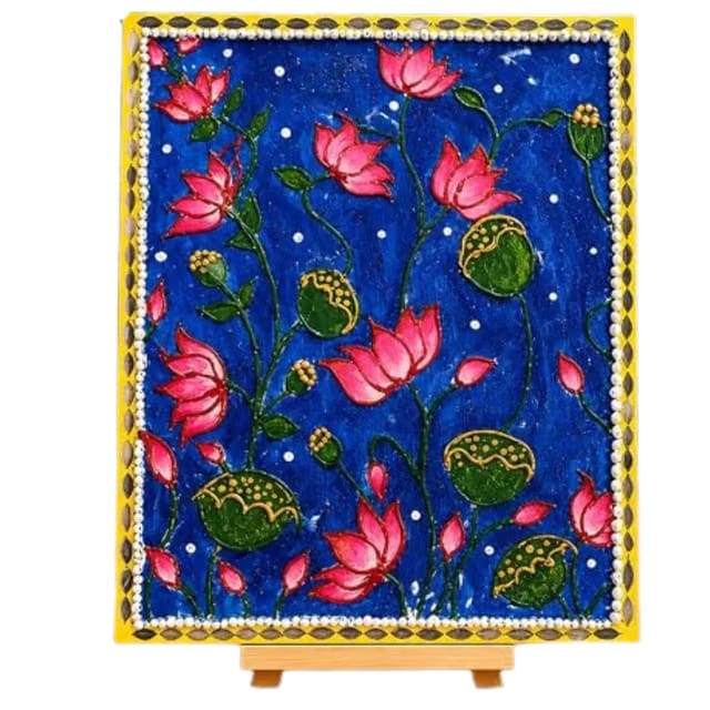 Kritika Rathore Original Cheriyal Art Painting Handmade Acrylic on Canvas Board