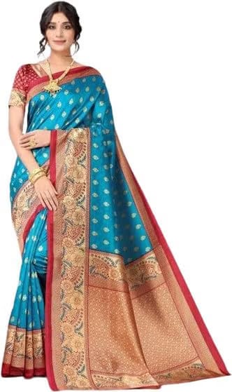 Self design Paithani Art Silk saree(3172_Green_White_pt)