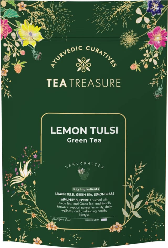 TeaTreasure Lemon Tulsi Herbal Tea Pouch
