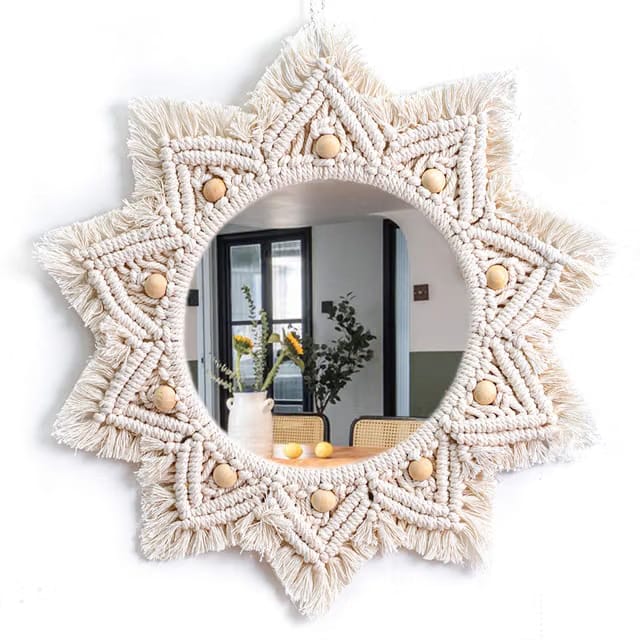 Handmade Macrame Wall Mirror