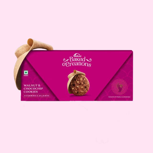 Walnut & Chocochip Cookies Crafted With Californian Walnuts By Sunfeast Baked Creations