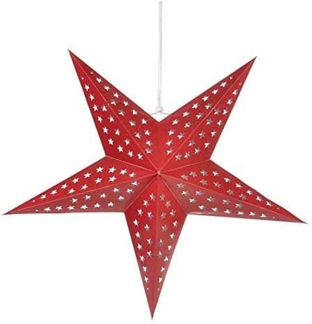 Red Lantern Kandil Lantern Diwali Christmas Star Happy Deepavli Printed Traditional Multi Color (24 Inch)