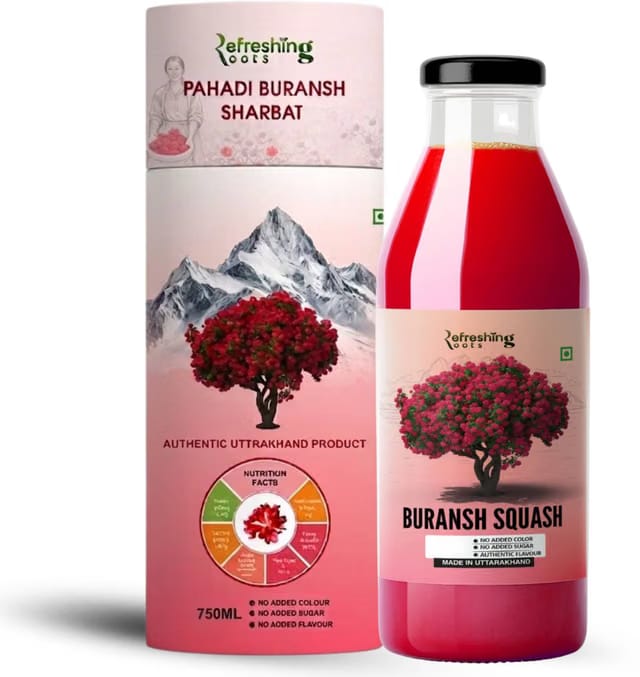 refreshing roots BURANSH JUICE, 750 ML, ORGANIC, NO ADDED PRESERVATIVES, NO ADDED COLOUR