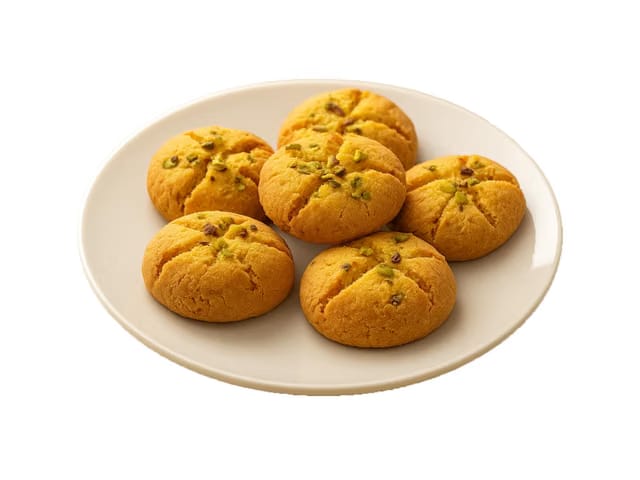 Biki Bakes Special Kesar Nankhatai, Infused with Pure Saffron, Rich Royal Aroma, Natural Golden Tint