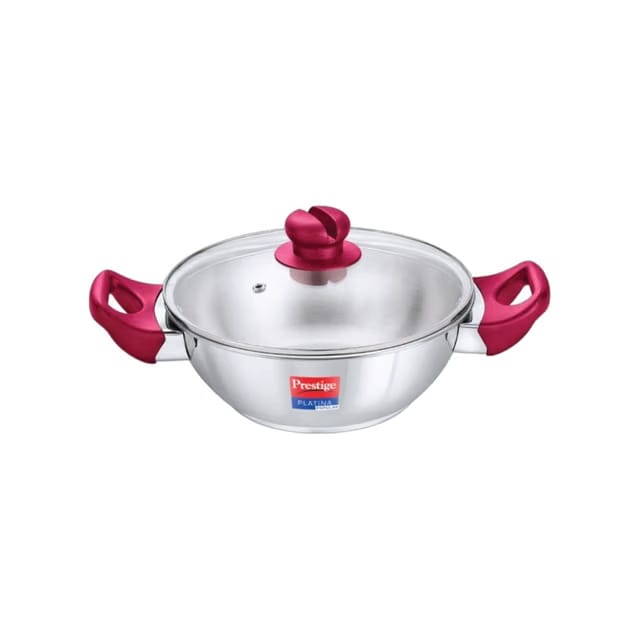 Platina Popular Kadai Glass Lid (Stainless Steel)