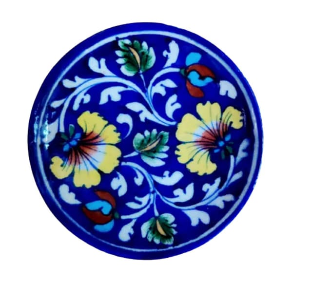 Jaipur Blue Pottery Decorative Wall Hanging Handmade Plate (12 cm x 12 cm x 3 cm)(PLATE-CF-P32)