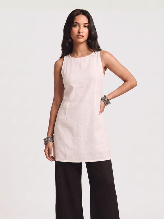 Saba Plain Round Neck Kurti