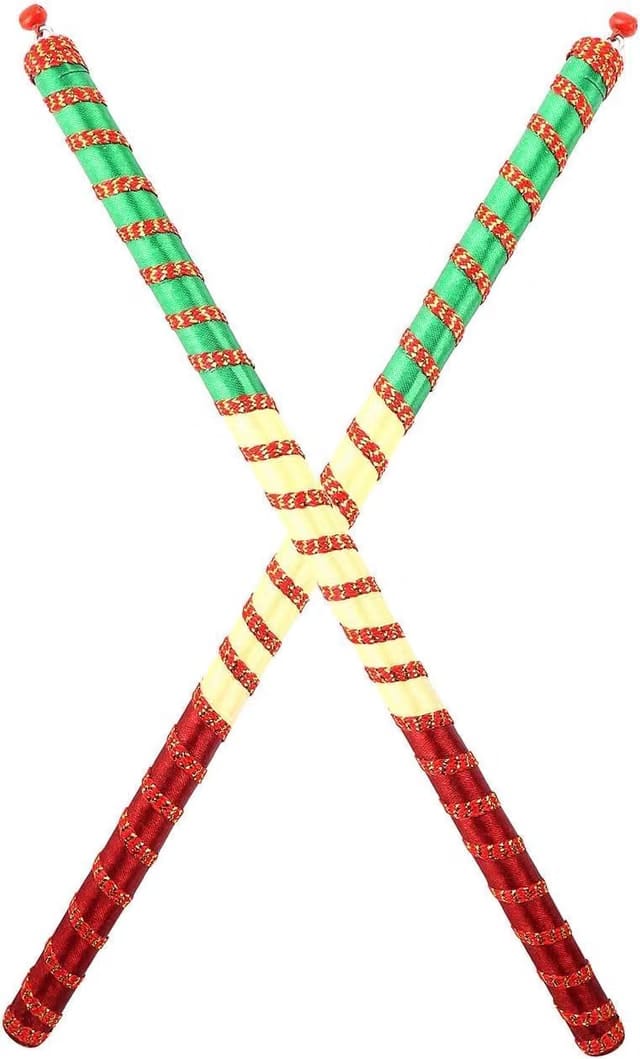 SATVIK 1 Pair Wooden Tiranga Dandiya Sticks