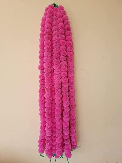 Pack of 10 Artificial Marigold Flowers for Decoration Long Marigold Garlands for Decoration Toran Indian genda phool for