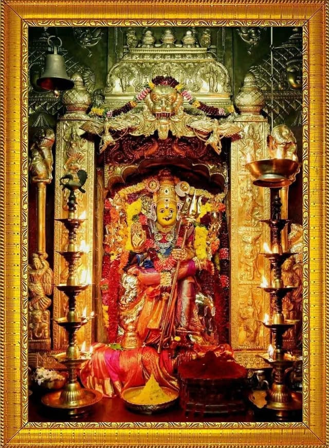 CDMGold 6x8 Vijayawada Kanaka Durga Maa Religious Photo Frame for Wall, Table, Office, Temple