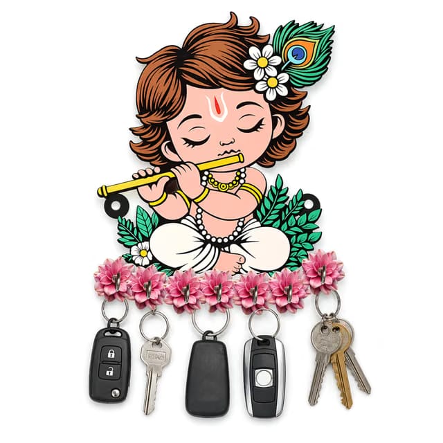 Match Made Premium Wooden Key Holder for Home/Office Decor/Key Hanger for Wall Decor,Decorative Item for Home 9" Inches