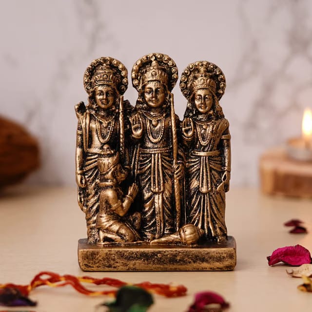 Webelkart Premium Polyresin Ram Darbar Idol Statue Murti Showpiece for Home Temple and Office Temple