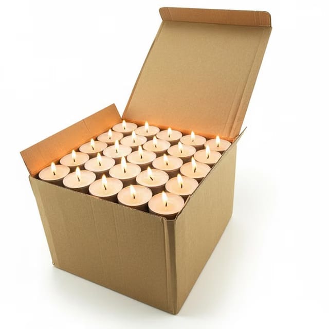 coku Paraffin Wax White Tealight Smokeless Diya Unscented Candles - 100 Bulk Pack 4.5 Hour Burn Time