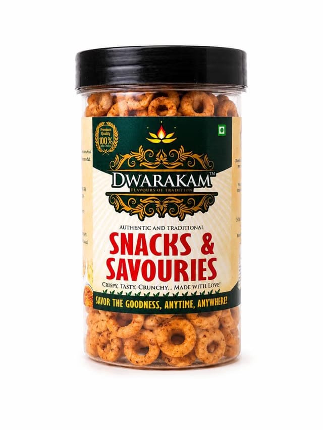 Dwarakam Chakodi Traditional South Indian Rice Snack 500 g Crispy Crunchy Ready to Eat Savoury Snack Authentic Indian