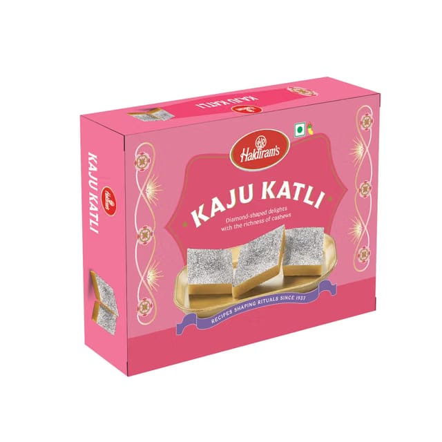 Haldiram's Kaju Katli/Burfi 200g, Traditional Indian Sweet Made with Cashew Nuts, Gift Pack for Family
