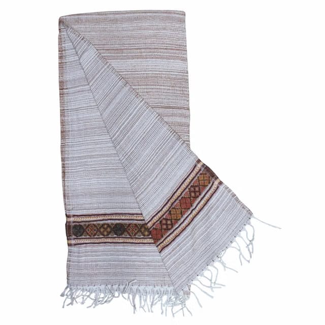 Hand Woven Kullu Woolen Shawl, Traditional Indian Style with Kullu Weaving, Unisex, 80 x 40 Inch