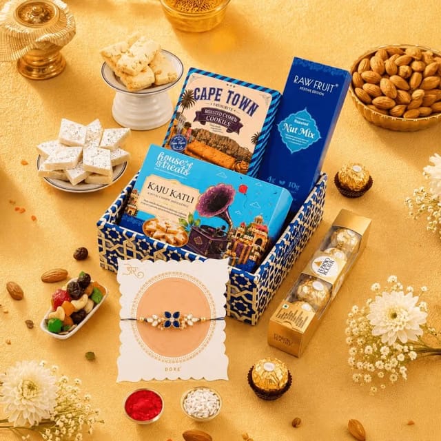 Sweets Chocolate & Dry Fruits Rakhi Gift Pack by RawFruit
