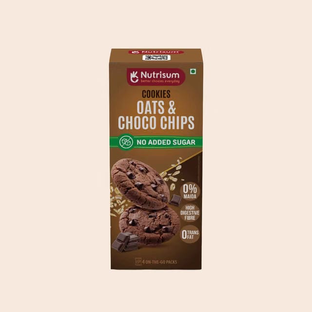 Nutrisum Oats Cookies- No Added Sugar- Chcco Chip
