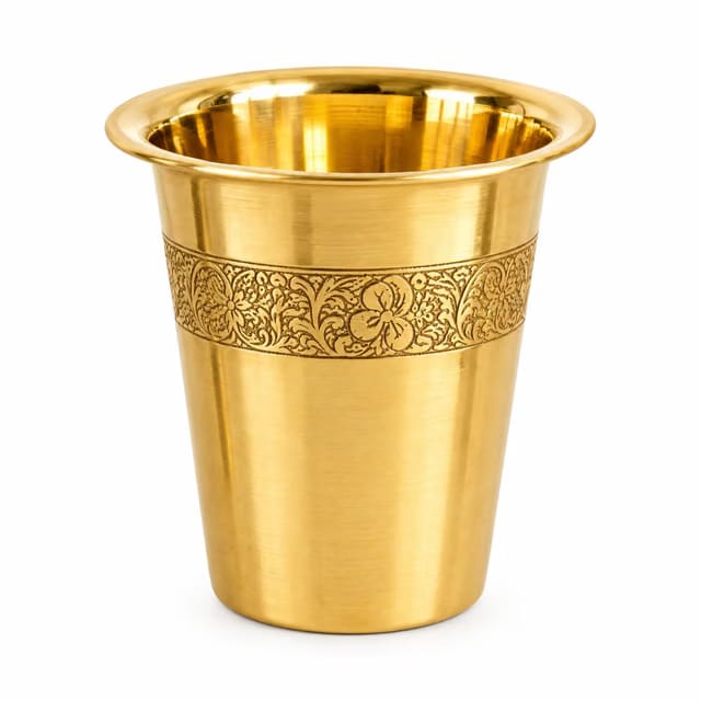 Etched Brass Glass — Traditional Tumbler