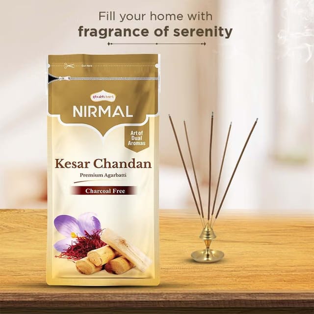 Nirmal Kesar Chandan Incense Sticks / Agarbatti Zipper