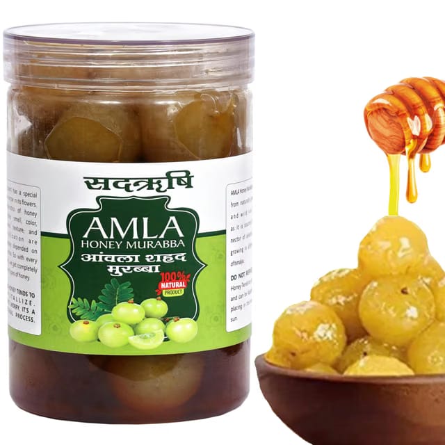 SADRISHI Organic Natural Honey Amla Murabba 100% Pure & Organic Fresh Amla with Homemade Taste & Pure Natural Healthy