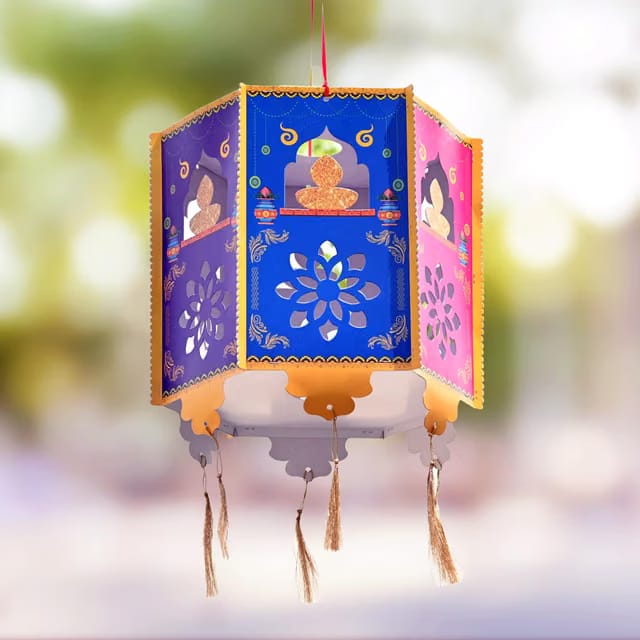 SpecialYou Blue Paper Kandil for Diwali Home Decoration