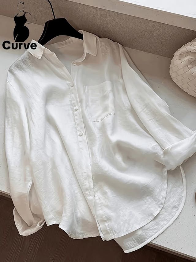 Women's Plus Size Placket Blouse
