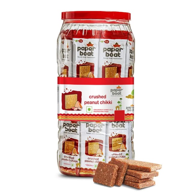 Paper Boat Crushed Peanut Chikki Jar, No Added Preservatives and Colours