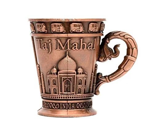 Souvenir Taj Mahal India Shot Glass,Metal Souvenir Cup,Perfect Souvenir for Home,Gifts and Travel (Copper Color)