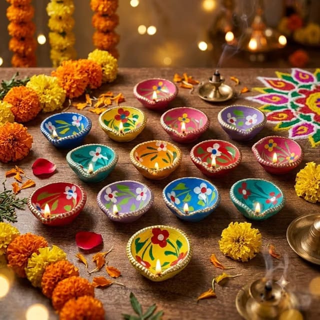 Saudeep India Pack of 21 Diwali Diyas