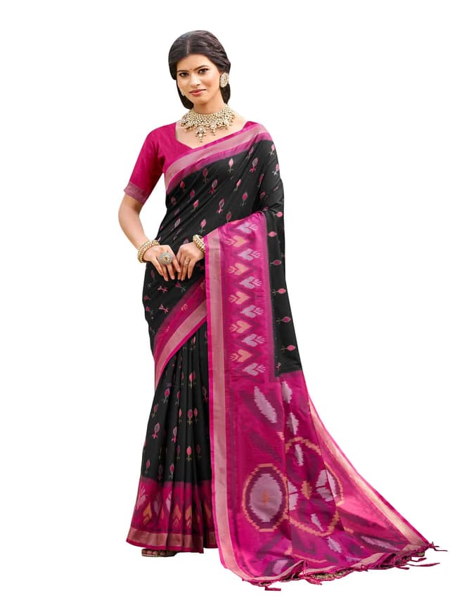 Classic Pochampally Ikat Saree – Soft Silk Saree for Festive & Traditional Look