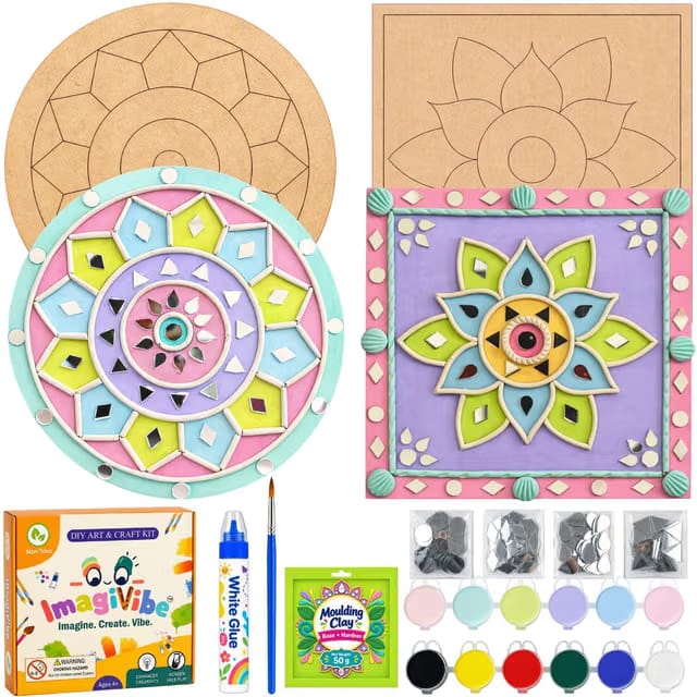 ImagiVibe DIY Mini Lippan Art Kit for Kids & Adults