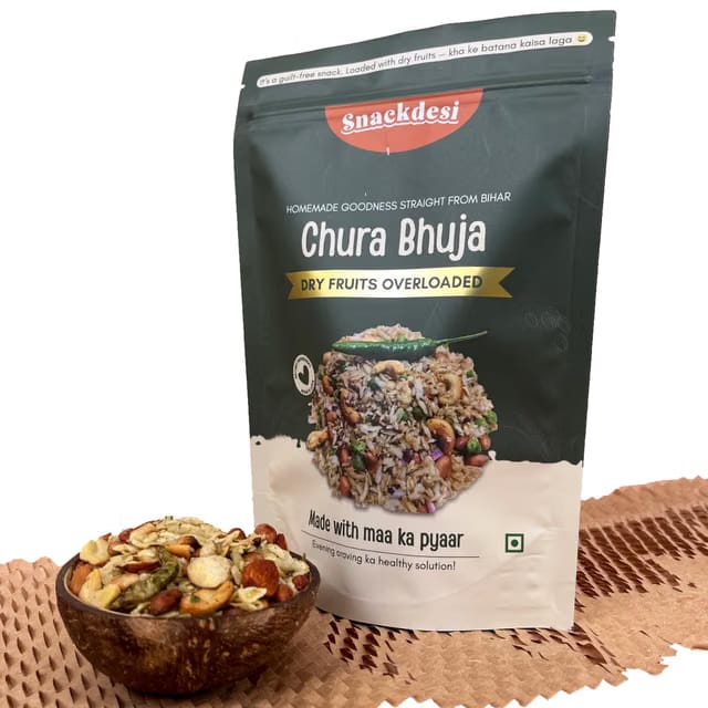 Snackdesi Namkeen Snacks – Roasted Chura Bhuja – Overloaded with Dry Fruits