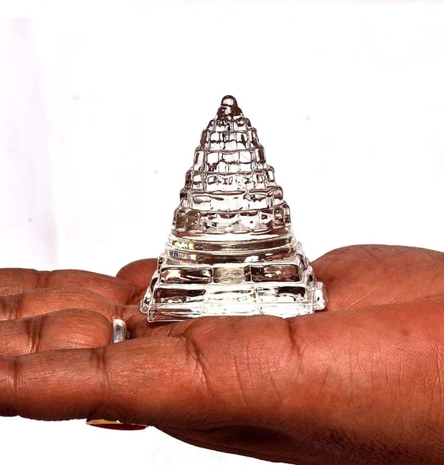 A&S Ventures Sphatik Shree Laxmi Meru Yantra/Crystal shri Yantra 100% Pure Original for Temple