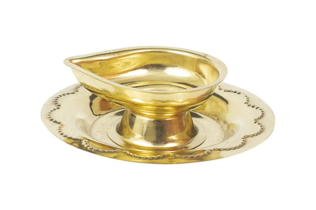 Spillbox Traditional Handcrafted Brass Diya for Puja