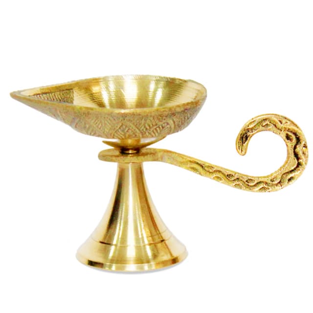 Home Genie Brass Diya Stand for Pooja