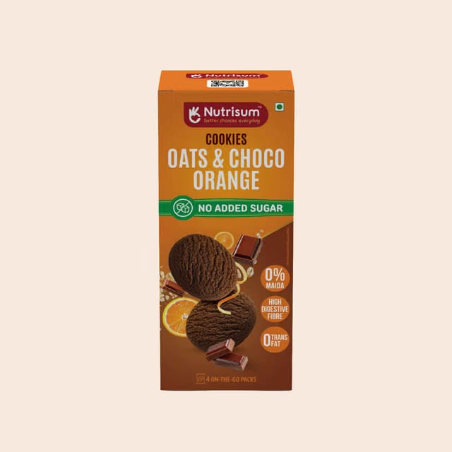 Nutrisum Oats Cookies - No Added Sugar - Chocolate Orange
