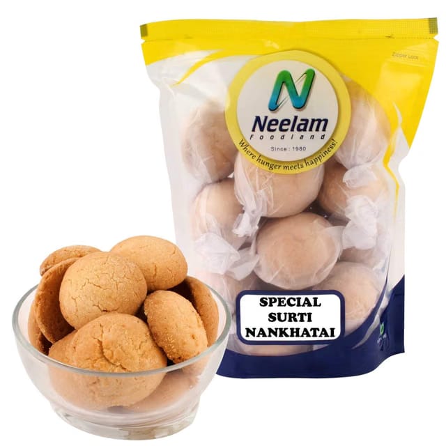 Neelam Foodland Special Surti Nankhatai, Cookies, Traditional Baked Indian Biscuit, Tea Time Snacks