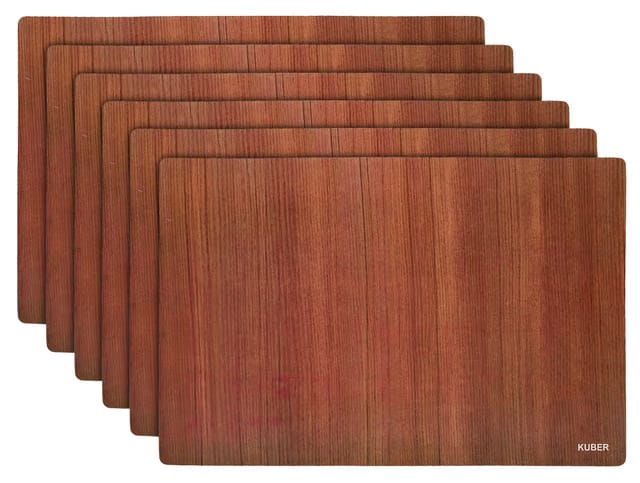 Kuber Industries Placemats Table Mats|PVC Washable Mats|Lining Design for Dining, Kitchen, Restaurant Table(Set of 6
