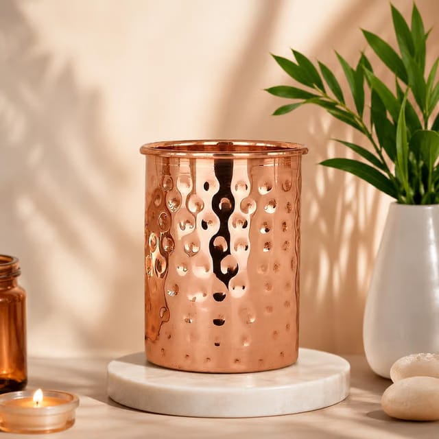 100% Pure Copper Hammered Tumbler