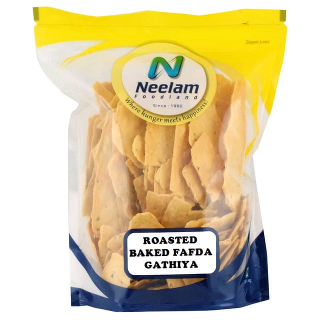 Neelam Foodland Roasted Baked FAFDA GATHIYA, Tea Time Snacks, Traditional Indian Breakfast Snacks