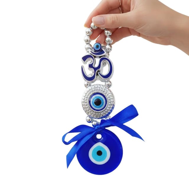 BLUE BEADS Ceramic Turkish Feng Shui Vastu Blue Glass Evil Eye Hanging/Door Hanging Nazar Batu For Protection And Good