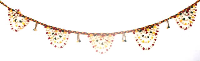 Pom Pom Main Door Hanging Bandanwar Toran Bandhanwar for Main Door Temple Decoration Bandarwar for Home Diwali Festivals