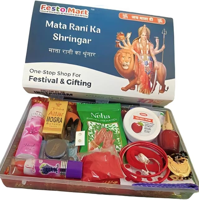 Festomart Mata Rani Ka shringar Kit/Suhag kit/Shringaar Puja Kit small Box with Essentials