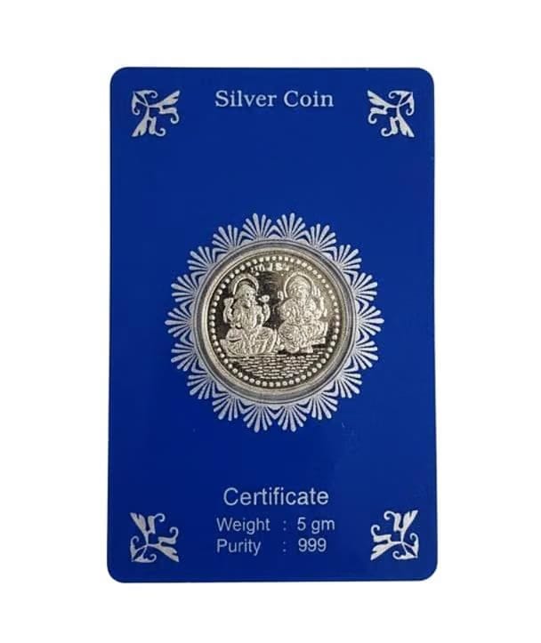 5g Laxmi ganesh Pure Silver plated coin Silver Coin